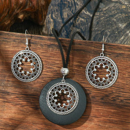 Vintage Ethnic Style Alloy Earrings Necklace Set Tree Design Jewelry