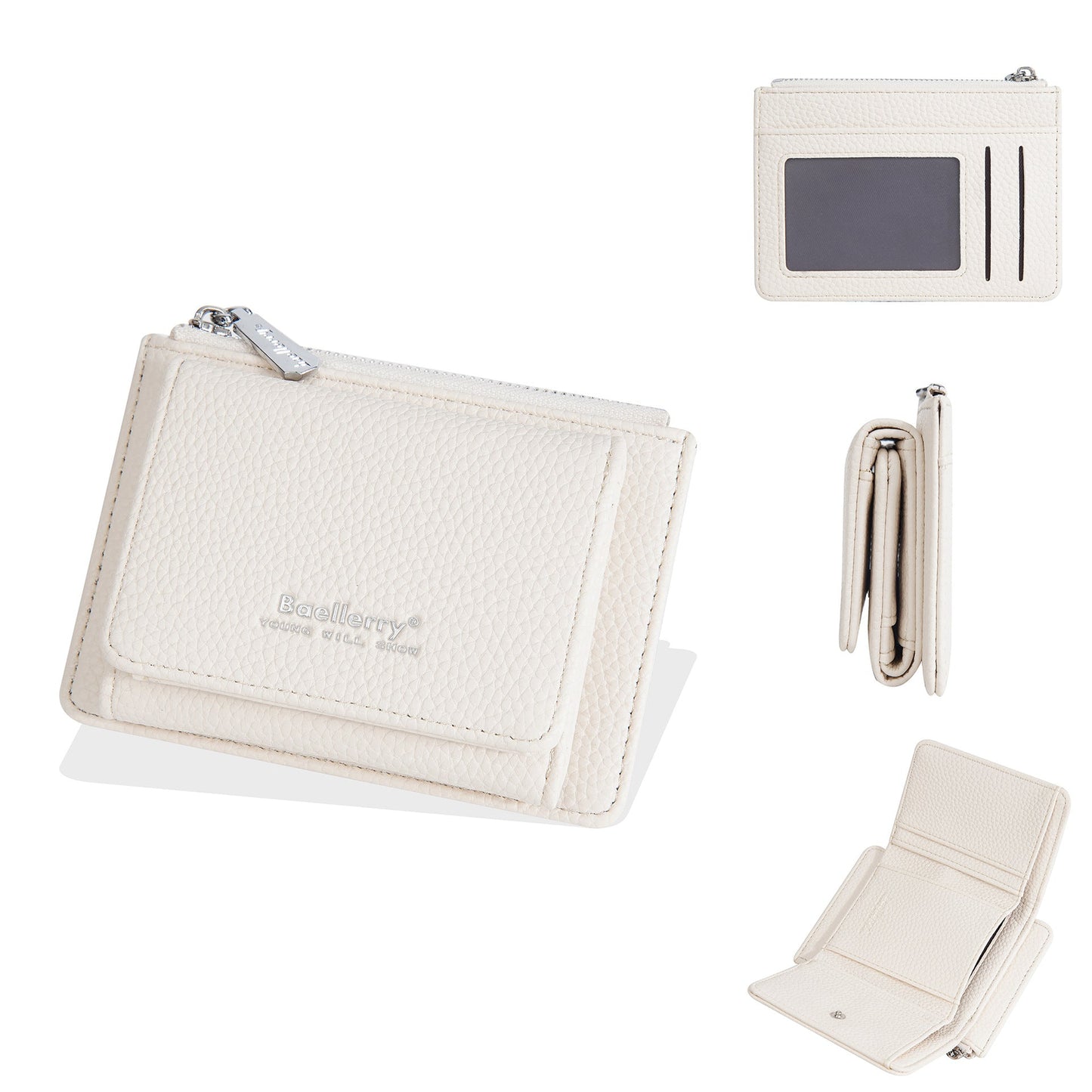 Zipper Solid Color Card Cases Wallets