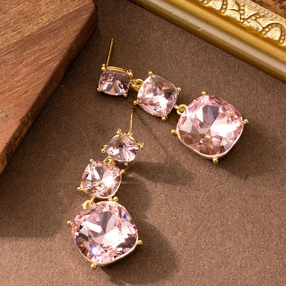 Fashionable Tassel Zircon Earrings For Women, Elegant And Slimming Design