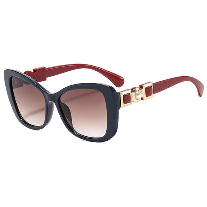 Elegant Butterfly Sunglasses with Pearl Accents UV400 Protection