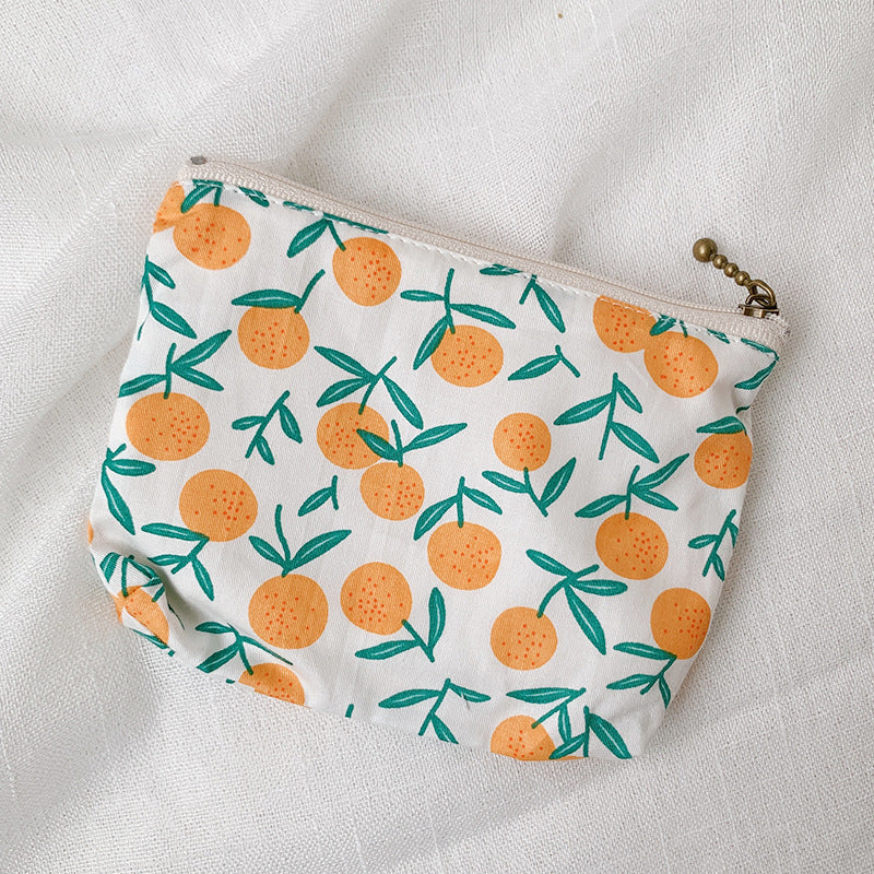 Mini Cartoon Zipper Wallet for Women Cute Floral Fabric Purse