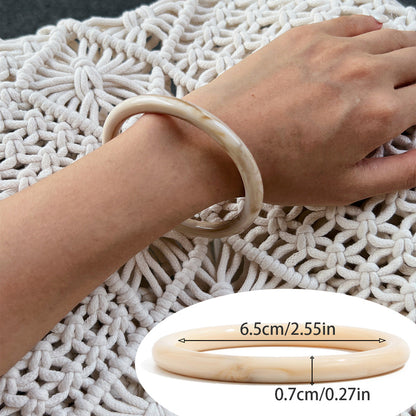 Amber Color Acrylic Bracelet Trendy Geometric Semi-Transparent Resin Cuff