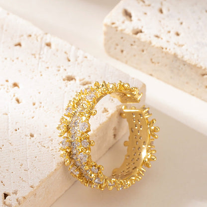 Fashion Adjustable Open Ring With Sparkling Stars