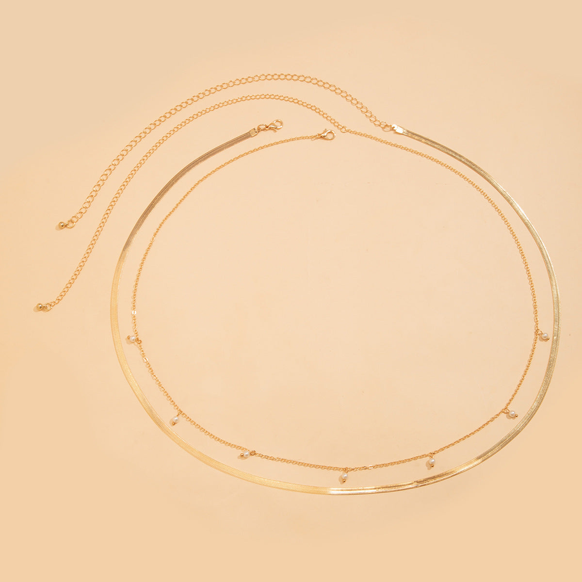 Sexy Pearl Double Layers Waist Chain