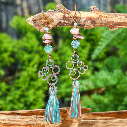 Bohemian Vintage Tassel Earrings Set Handmade Zinc Alloy Accessories