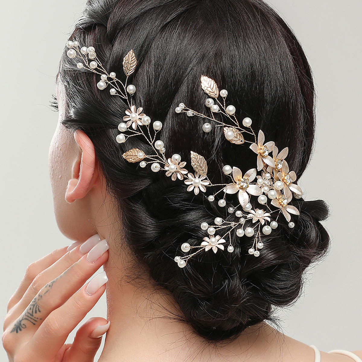 Gold Leaf Flower Headband Wedding Accessories