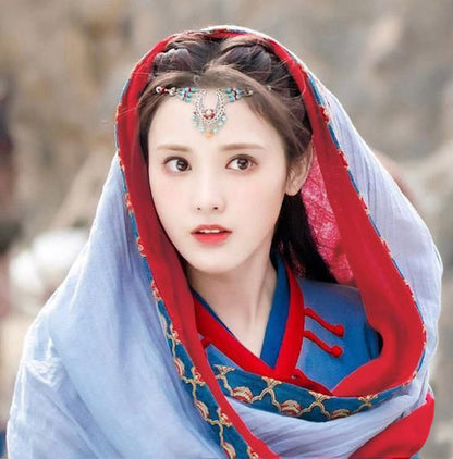 Tibetan National Headband Double-Layer Scarf  Women Autumn And Winter Shawl