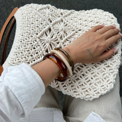 Retro Stackable Gradient Resin Bracelet for Women