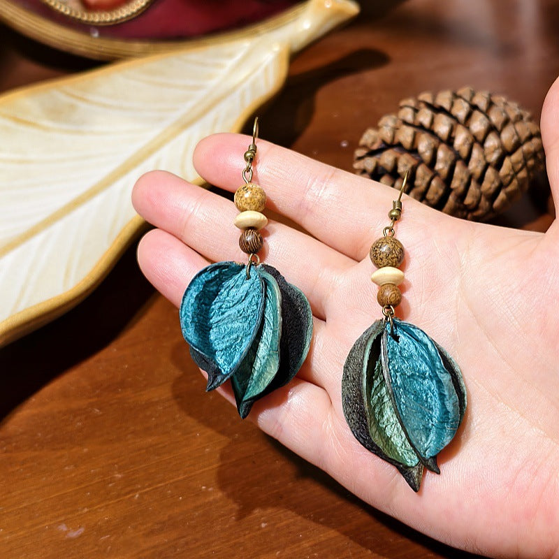 Bohemian Floral Tassel Earrings Handmade With Alloy