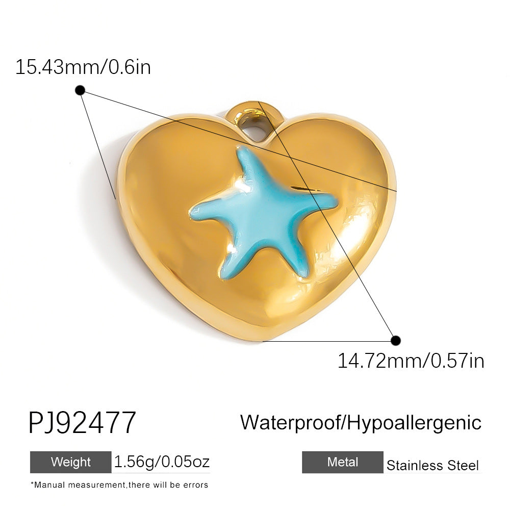 DIY Stainless Steel Jewelry Accessories Colorful Shell Pendant