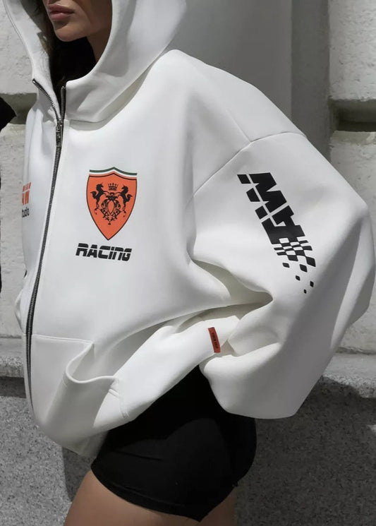 Racing Inspired Oversized Cotton Hoodie