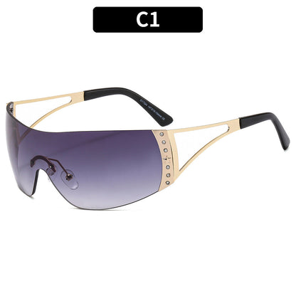 Retro Oval Metal Sunglasses with Gemstones for Outdoor Style