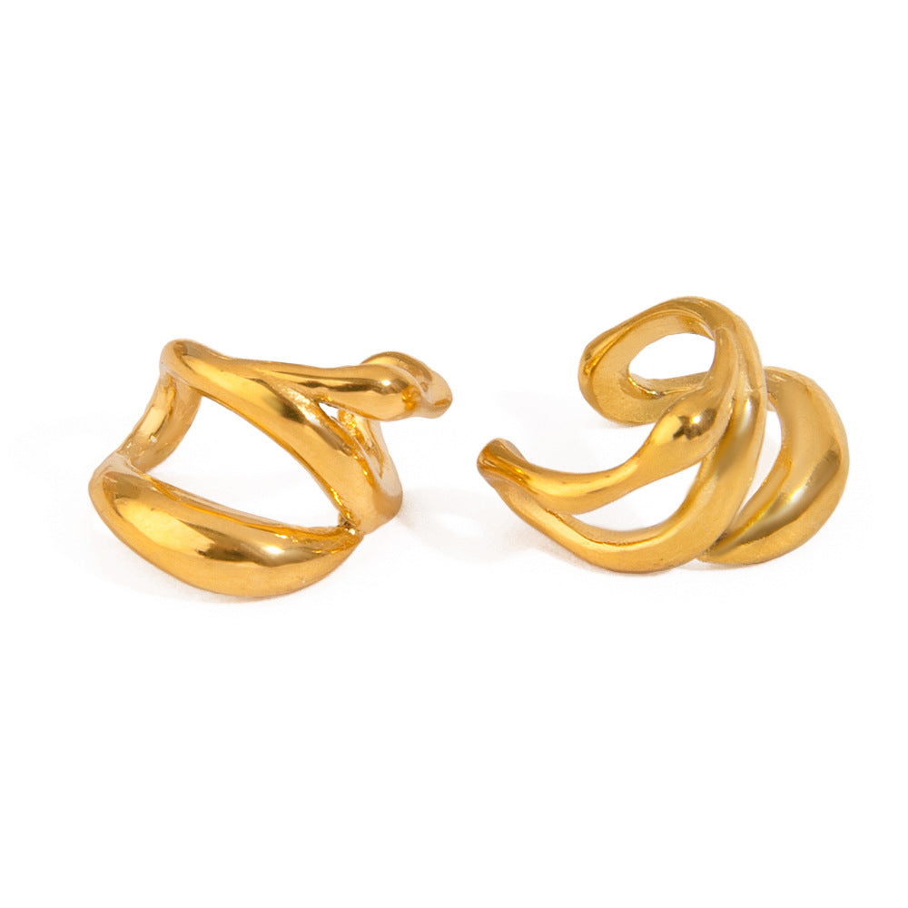 Cross Simple Elegant Clip Earrings