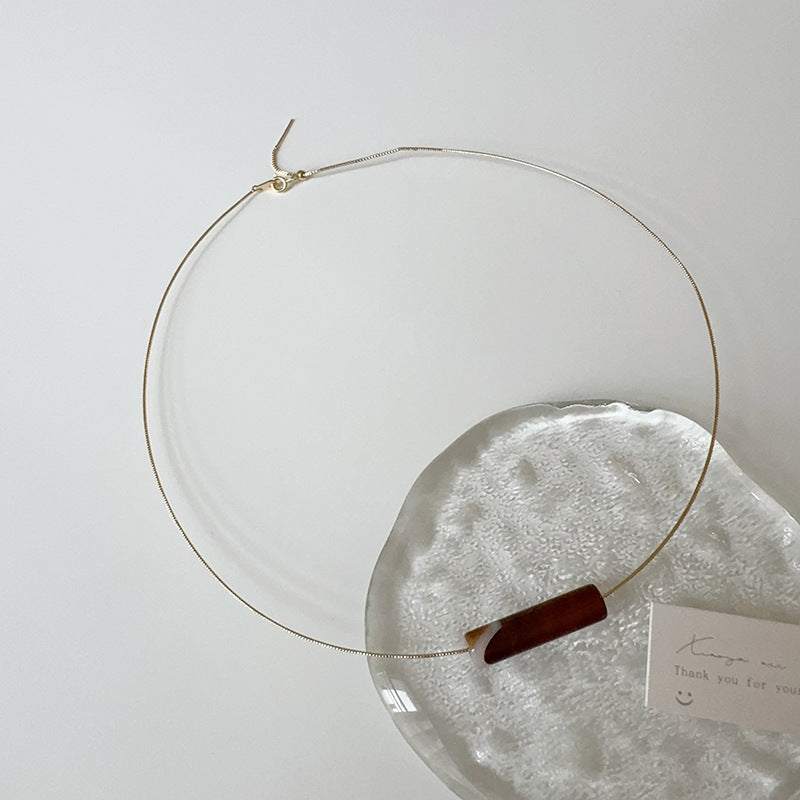 Minimalist Resin Pendant Chain Choker Necklace