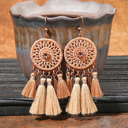 Bohemian Long Geometric Tassel Earrings Jewelry Set