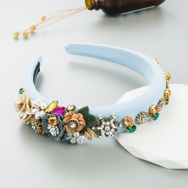 Baroque Pearl Floral Headband Luxury Fashion Hair Accessory