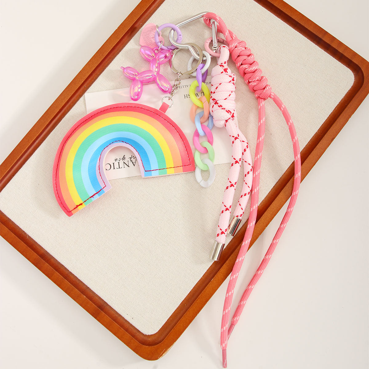 Rainbow Dog Rope Keychain Bag Charms