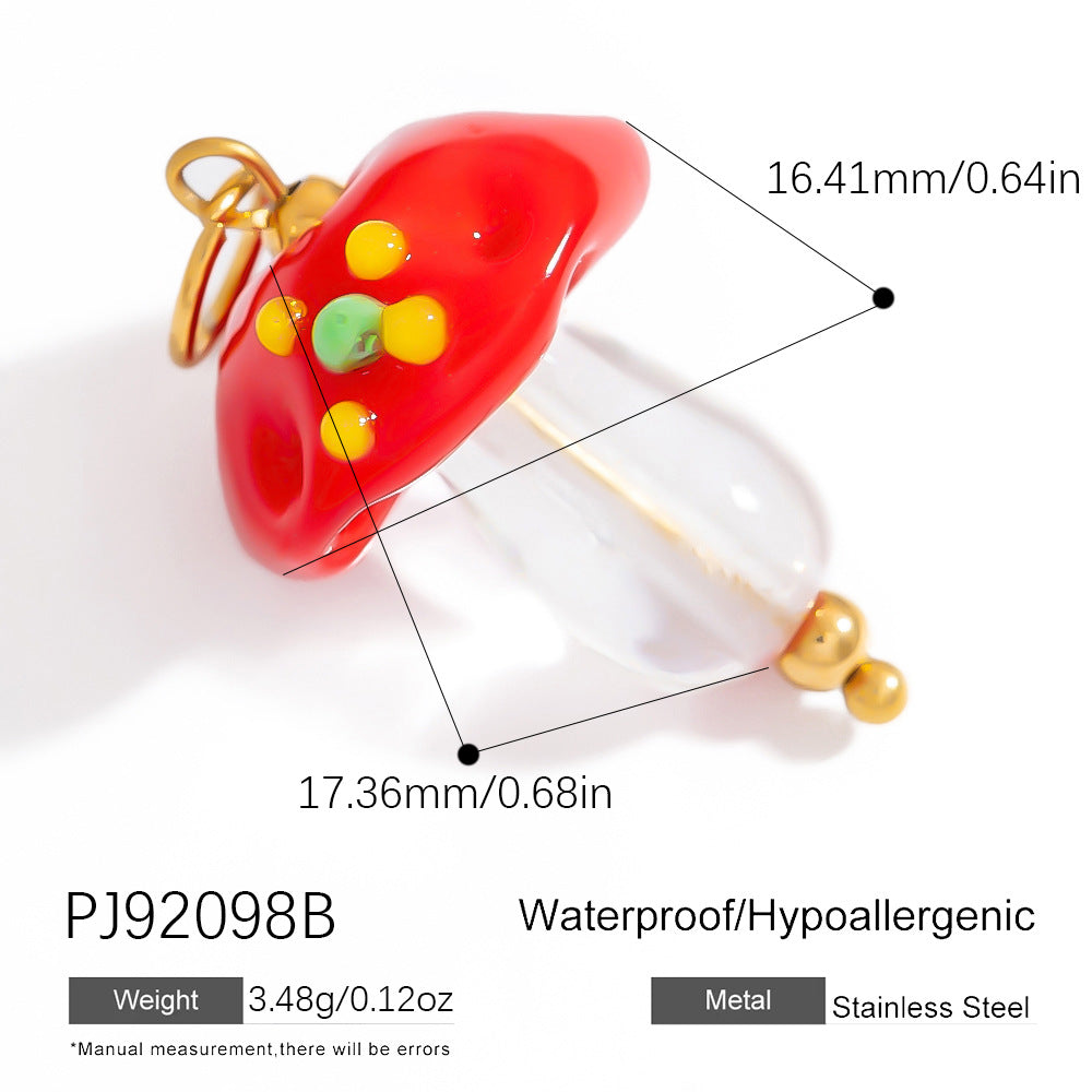 Hand-Painted DIY Jewelry Accessories Summer Dopamine Glass Heart Pendant