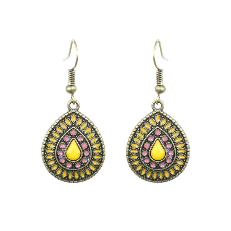 Exaggerated Bohemian Long Dangle Earrings Geometric Alloy Teardrop Tassel Earrings