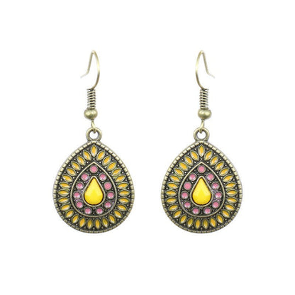 Exaggerated Bohemian Long Dangle Earrings Geometric Alloy Teardrop Tassel Earrings