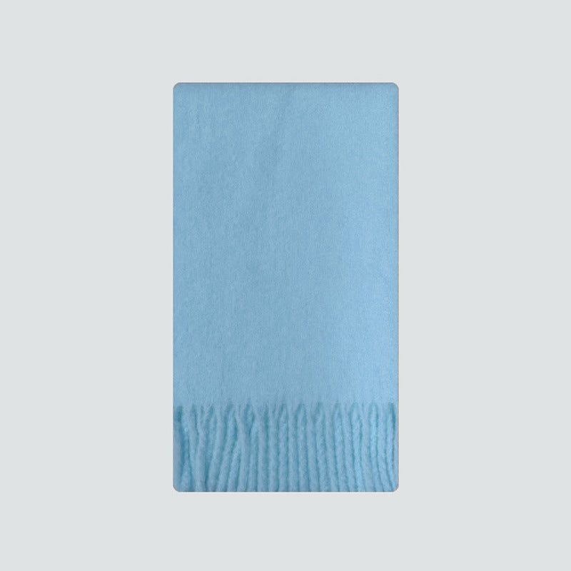 Mint Green Snowbud Pink Wool Blend Scarf For Women