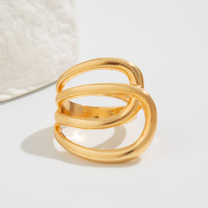 Asymmetrical Gold Spring Bracelet Set Trendy Ins Style