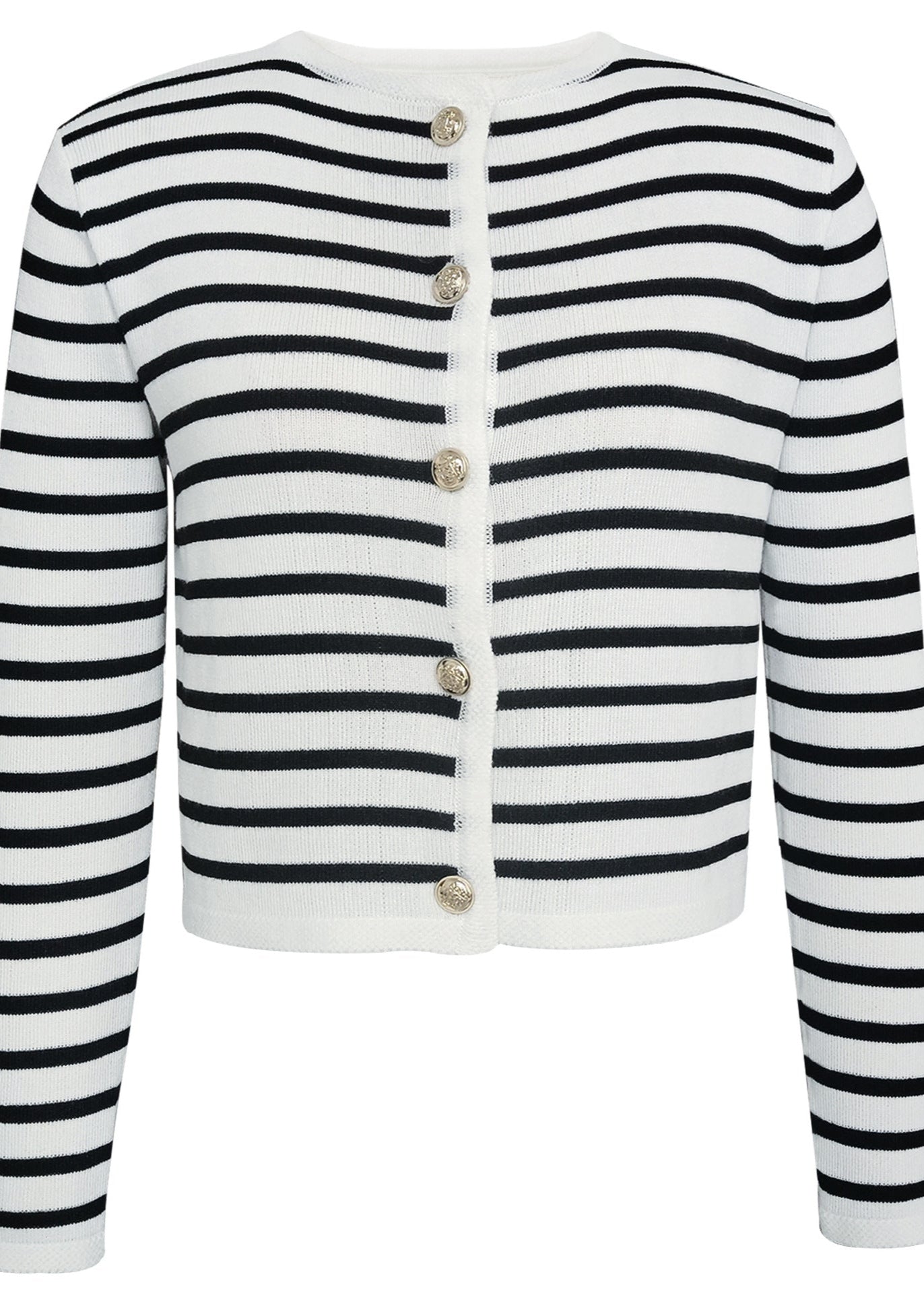 Striped Knit Cardigan And High Waisted Shorts Set