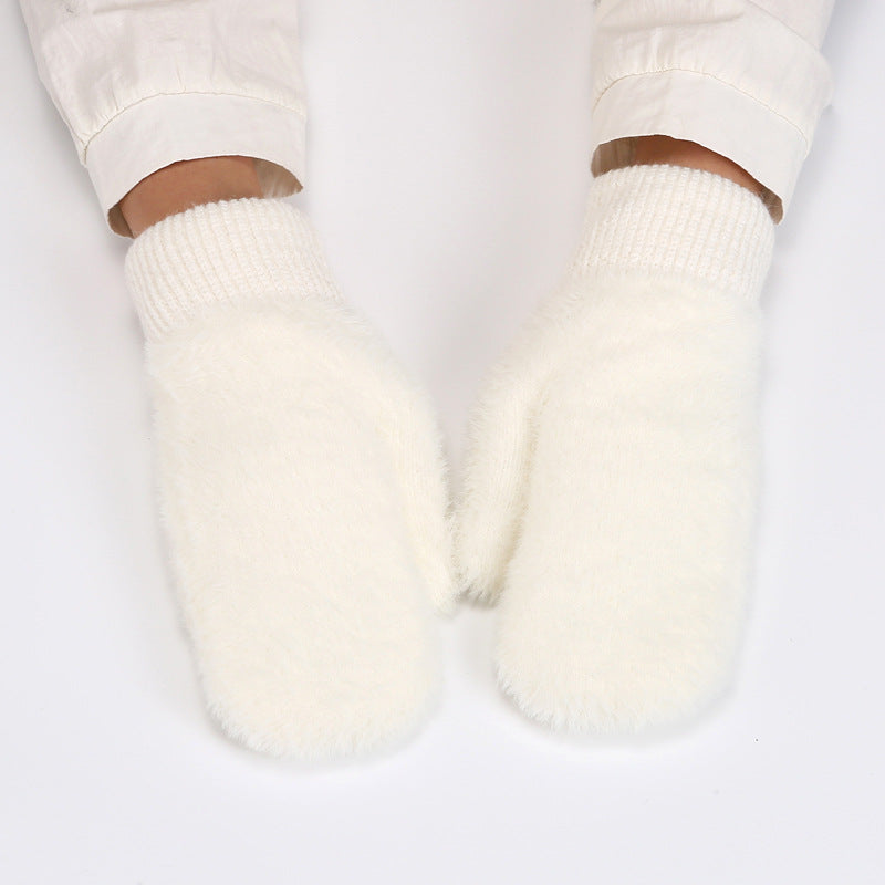 Winter Mittens Warm Fleece Cozy Knit Gloves