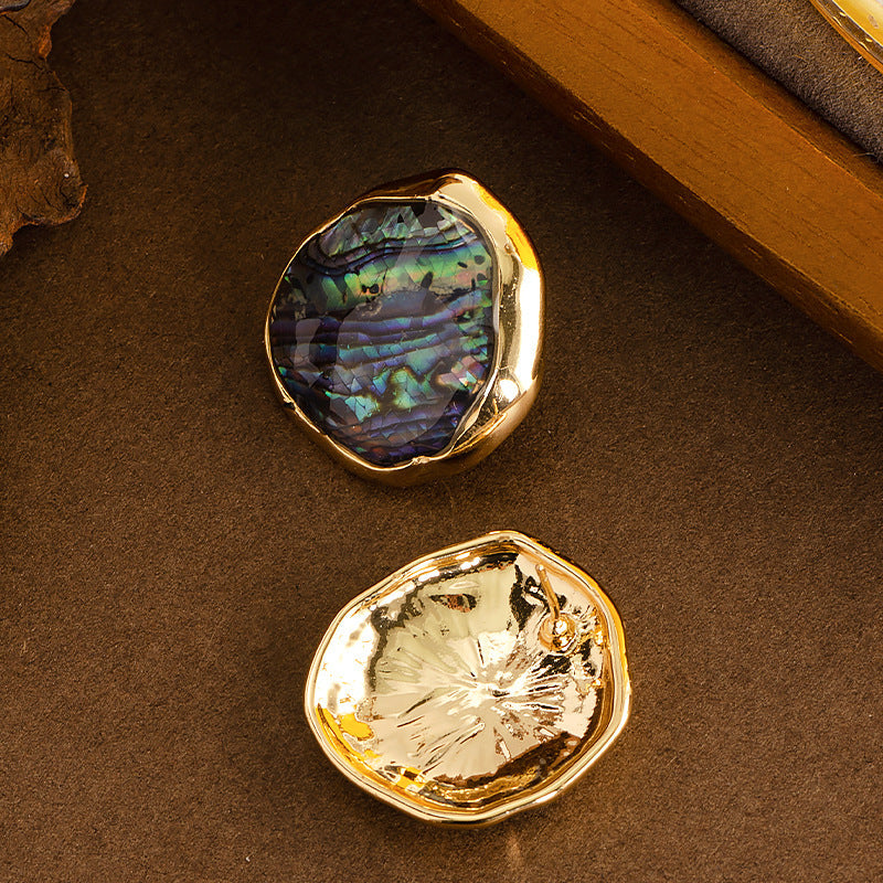 Chic Natural Abalone Shell Stud Earrings