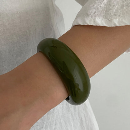 Vintage Arc-Shaped Resin Bangles with Tortoiseshell Pattern