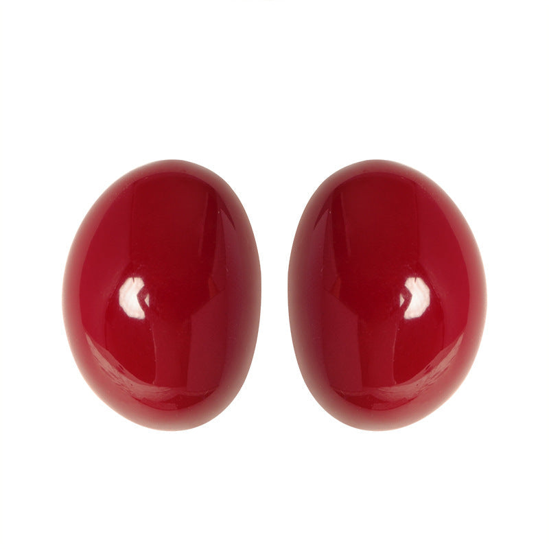 French Vintage Geometric Oval Alloy Earrings For Women