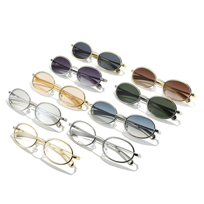 Designer Oval Sunglasses with Metal Frames for Men and Women