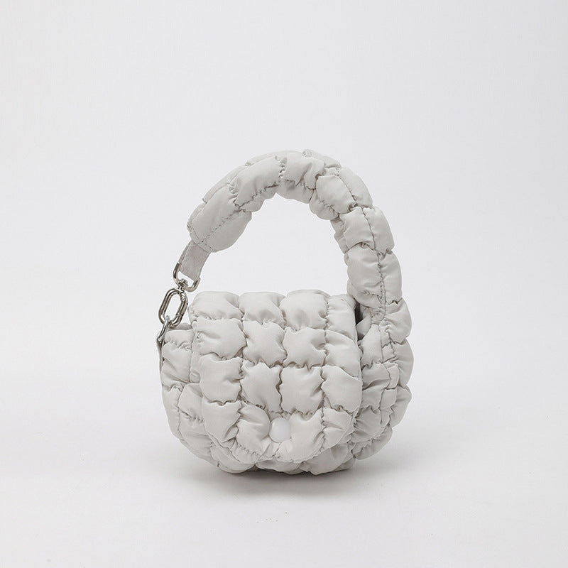 Wrinkled Cloud Mini Pouch Bag Trendy Nylon Handheld Accessory
