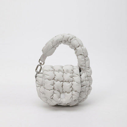 Wrinkled Cloud Mini Pouch Bag Trendy Nylon Handheld Accessory
