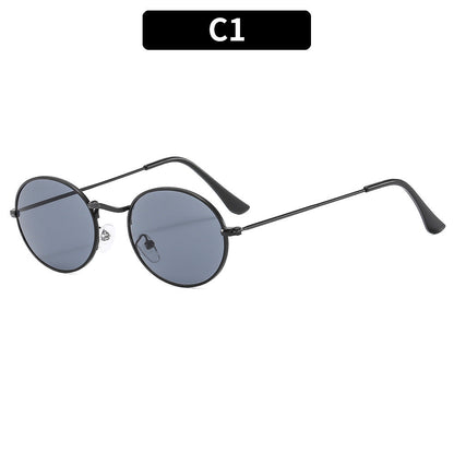 Classic Oval Metal Retro Sunglasses For Men And Women