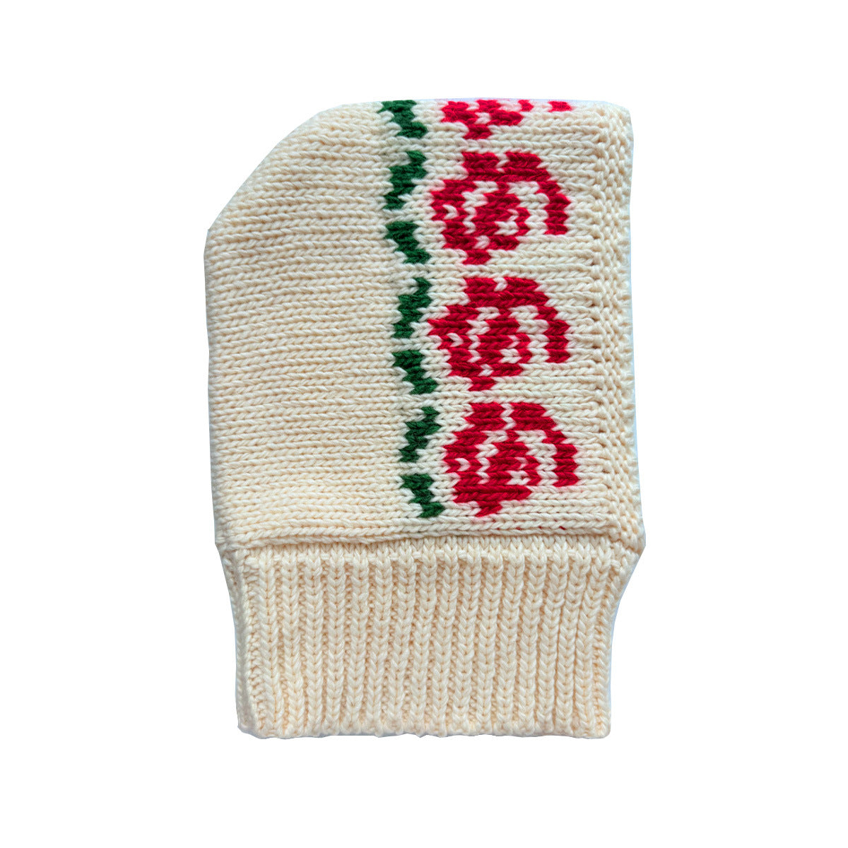 Textured Wool Blend Rose Pattern Beanie with Neck Warmer
