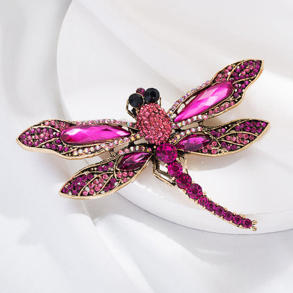 Alloy Rhinestone Dragonfly Brooch Cute Fashion Pin for Women