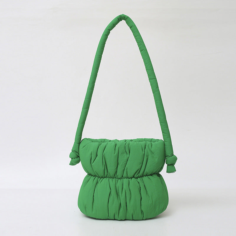 Trendy Nylon Bucket Bag Soft Casual Shoulder Bag