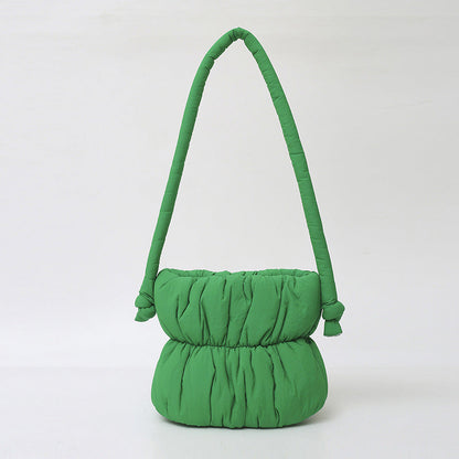 Trendy Nylon Bucket Bag Soft Casual Shoulder Bag