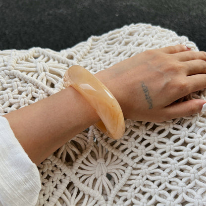 New Ombre Resin Geometric Coffee Wide Bracelet