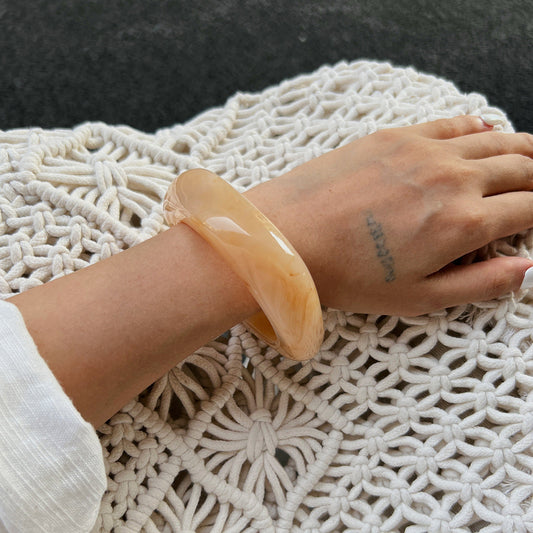 New Ombre Resin Geometric Coffee Wide Bracelet