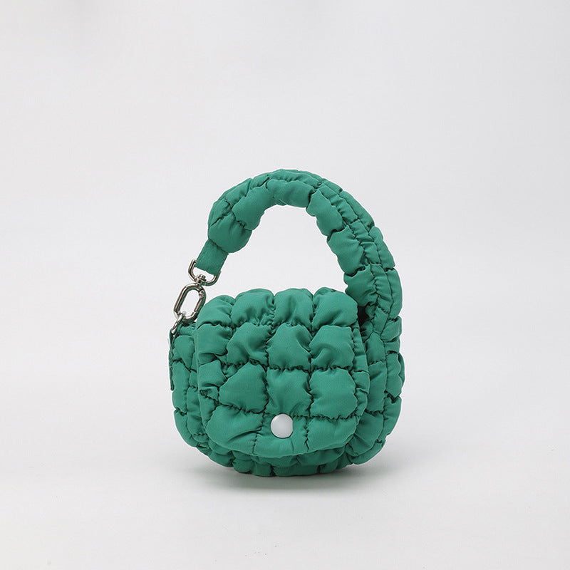 Wrinkled Cloud Mini Pouch Bag Trendy Nylon Handheld Accessory
