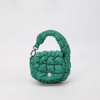 Wrinkled Cloud Mini Pouch Bag Trendy Nylon Handheld Accessory