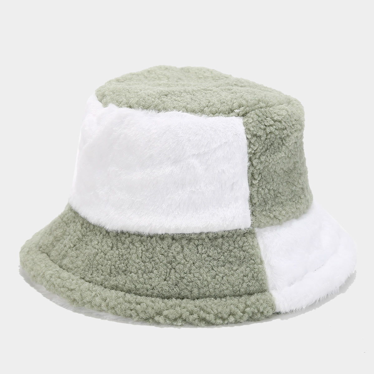Trendy Color Block Thermal Wool Bucket Hat