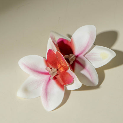 Bohemian Style 3D Orchid Flower Earrings Handmade Statement Jewelry