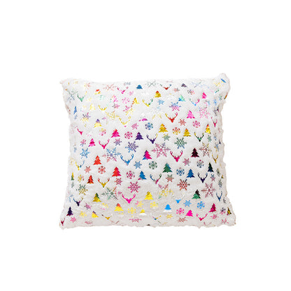 Soft Plush Christmas Snowflake Square Pillow Covers
