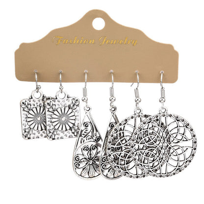 Bohemian Feather Dreamcatcher Earrings Zinc Alloy Vintage Style