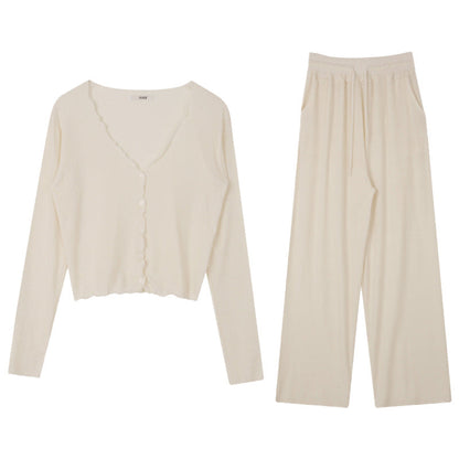 Casual Solid Color Pajama Set for Women
