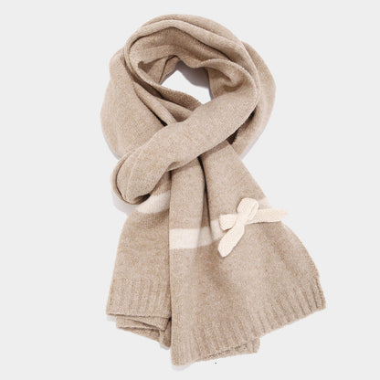 Winter Cute Bow Knot Hat Scarf Gloves Set