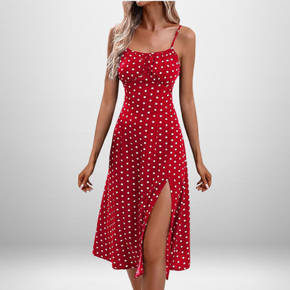 Sexy Floral Print Tie-Front Midi Dress